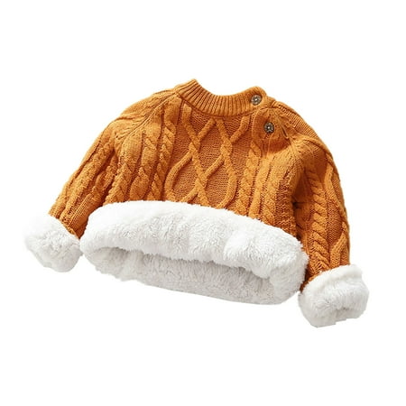 Zkozptok Toddler Baby Girl Boy Winter Fleece Lined Sweater Long Sleeve Cable Knit Sweater Infant Crew Neck Pullover Top
Zkozptok Toddler Baby Girl Boy Winter Fleece Lined Sweater Long Sleeve Cable Knit Sweater Infant Crew Neck Pullover Top