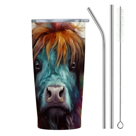 Autua Bull with Long Horns and Multicolored Hair 20oz Car Tumbler with Straw 304 Stainless Steel Environmentally Friendly and Odorless 20oz
Autua Bull with Long Horns and Multicolored Hair 20oz Car Tumbler with Straw 304 Stainless Steel Environmentally Friendly and Odorless 20oz