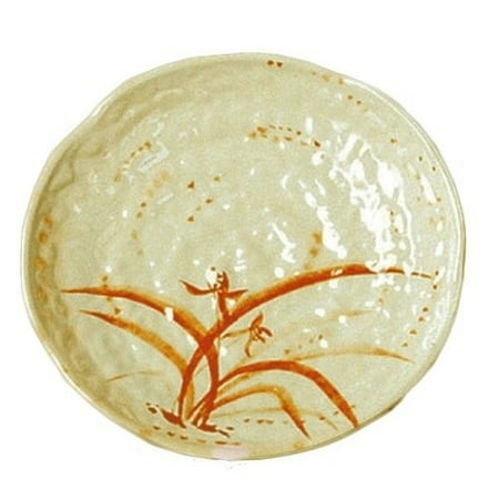 Thunder Group 1812 Gold Orchid Lotus Shaped Melamine Plate 12