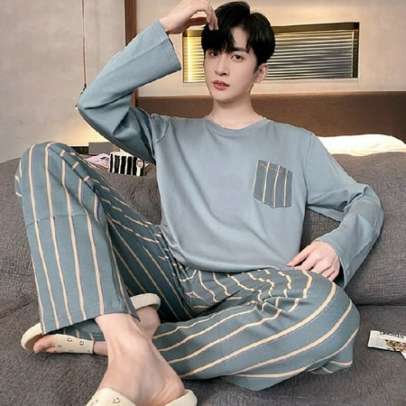 PIKADINGNIS Mens Pajamas Set Spring Autumn Leisure Elastic Waist Men Sleepwear Set Cotton Mens Long Sleeve Nightwear Loose Homewear Cloth
PIKADINGNIS Mens Pajamas Set Spring Autumn Leisure Elastic Waist Men Sleepwear Set Cotton Mens Long Sleeve Nightwear Loose Homewear Cloth