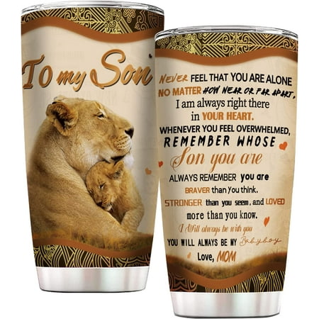 Son Gifts from Mom - Birthday Gifts for Son from Mother -Christmas Wedding Day Mother s Day Valentines Day -To My Son Insulated Stainless Steel Travel Tumbler Coffee Mug 20oz golden yellow Lion
Son Gifts from Mom - Birthday Gifts for Son from Mother -Christmas Wedding Day Mother s Day Valentines Day -To My Son Insulated Stainless Steel Travel Tumbler Coffee Mug 20oz golden yellow Lion