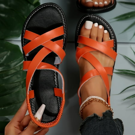 Women s Crisscross Band Flat Sandals Casual Outdoor Beach Sandals Open Toe Elastic Band Slip On Shoes
Women s Crisscross Band Flat Sandals Casual Outdoor Beach Sandals Open Toe Elastic Band Slip On Shoes