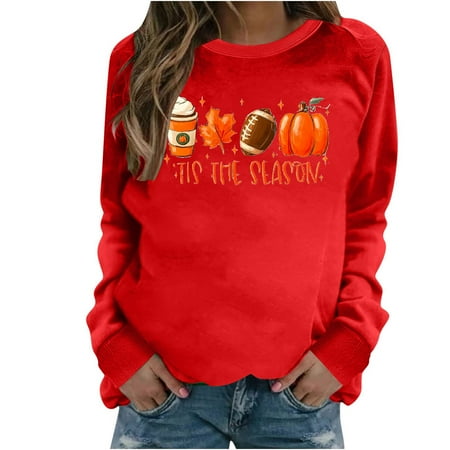 Ziloco Fashion Women s Round Neck Casual Long Sleeve Printed Sweatshirt Tops Blouse white long sleeve dress corset tops Red L
Ziloco Fashion Women s Round Neck Casual Long Sleeve Printed Sweatshirt Tops Blouse white long sleeve dress corset tops Red L
