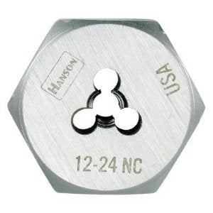 Irwin Tools 9332Zr Hanson Hexagon Machine Screw Die 12 - 24 Nc