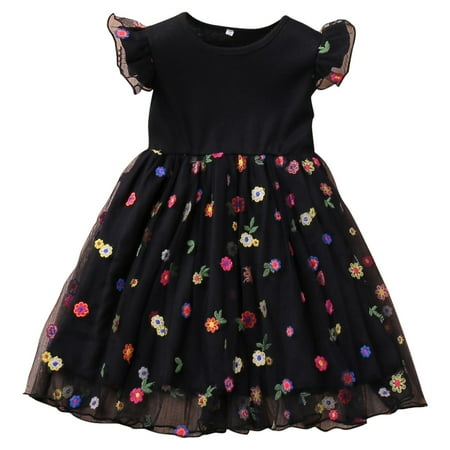 Girls Dress Spring Summer Striped Flying Sleeves Embroidered Mesh Skirt Suitable For Children Aged 2 To 7 Dresses For Girls
Girls Dress Spring Summer Striped Flying Sleeves Embroidered Mesh Skirt Suitable For Children Aged 2 To 7 Dresses For Girls