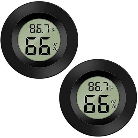 

2-Pack Mini Hygrometer Thermometer Digital LCD Monitor Indoor/Outdoor Humidity Meter Gauge Temperature for Humidifiers Dehumidifiers Greenhouse Reptile Humidor Fahrenheit(℉)/ Celsius(℃)