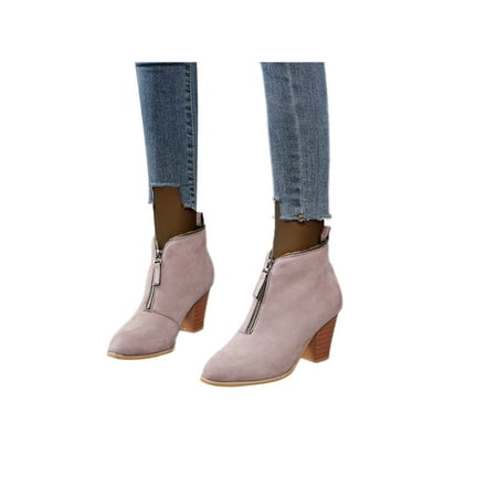 Kesitin Womens Casual Faux Suede Stacked Heel Booties Office Breathable Ankle Boots Comfort Pointed Toe Shoes Pink 5.5
Kesitin Womens Casual Faux Suede Stacked Heel Booties Office Breathable Ankle Boots Comfort Pointed Toe Shoes Pink 5.5