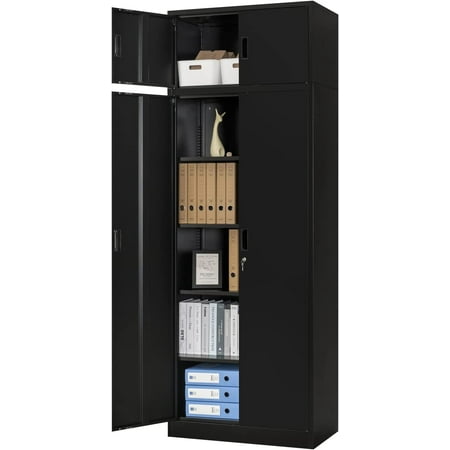 JOKLIUENRSS Metal Storage Cabinet - 87“H Black Tall Steel Cabinet with Adjustable Shelves & Top Cabinet - Garage Storage Cabinet for Office Garage Home (Black)
JOKLIUENRSS Metal Storage Cabinet - 87“H Black Tall Steel Cabinet with Adjustable Shelves & Top Cabinet - Garage Storage Cabinet for Office Garage Home (Black)