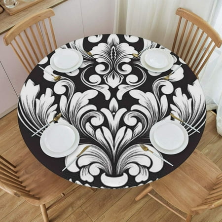 Mandala Vintage Floral White and Black Traditional Round Table Set for Dining 40 -48 24jl16caA119
Mandala Vintage Floral White and Black Traditional Round Table Set for Dining 40 -48 24jl16caA119