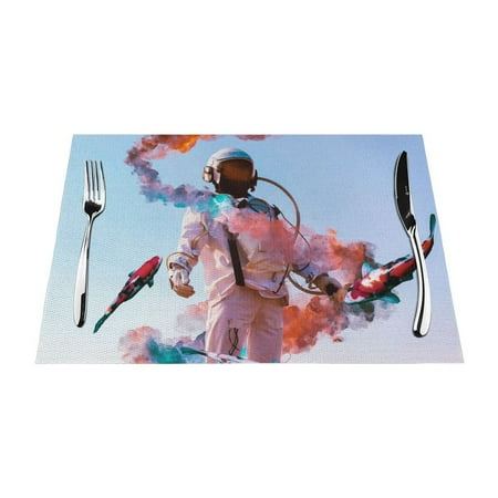 ZNDUO Placemats 4 PCS Heat Resistant Stain Resistant Woven PVC Insulation Placemats Durable Washable Elegant Table Mats for Dining-Cartoon Astronaut Koi 18 x12
ZNDUO Placemats 4 PCS Heat Resistant Stain Resistant Woven PVC Insulation Placemats Durable Washable Elegant Table Mats for Dining-Cartoon Astronaut Koi 18 x12