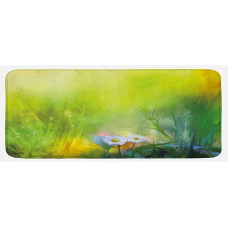 Flower Kitchen Mat Oil Paint Print Daisies in Field Blurry Effects Nature Depiction Manner Plush Decorative Kitchen Mat with Non Slip Backing 47 X 19 Green White by Ambesonne
Flower Kitchen Mat Oil Paint Print Daisies in Field Blurry Effects Nature Depiction Manner Plush Decorative Kitchen Mat with Non Slip Backing 47 X 19 Green White by Ambesonne