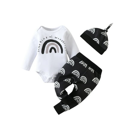 Binpure Kid Pants Suit Long Sleeve Round Neck Rainbow Print Romper Shirt + Casual Street Long Jogger Trousers + Hat
Binpure Kid Pants Suit Long Sleeve Round Neck Rainbow Print Romper Shirt + Casual Street Long Jogger Trousers + Hat