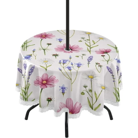 SKYSONIC Wildflowers Round Tablecloth 60 Waterproof Outdoor Tablecloth with Umbrella Hole and Zipper for Kitchen Dining Picnic Party Home Decor
SKYSONIC Wildflowers Round Tablecloth 60 Waterproof Outdoor Tablecloth with Umbrella Hole and Zipper for Kitchen Dining Picnic Party Home Decor