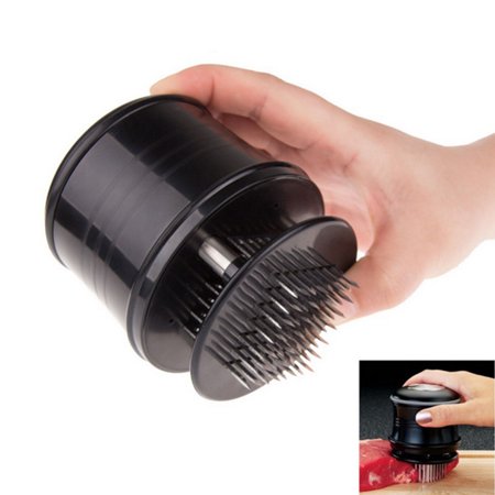 Manual Meat Tenderizer Needle Loose Meet 56 Ultra Sharp Stainless Steel Blades for Steak Chicken Fish and Pork - Black