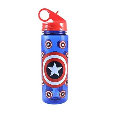 600 ml Captain America Water Bottle Blue