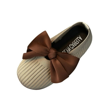 Binmer Toddler Kids Baby Girls Shoes Bowkont Princess Shoes Solid Casual Shoes