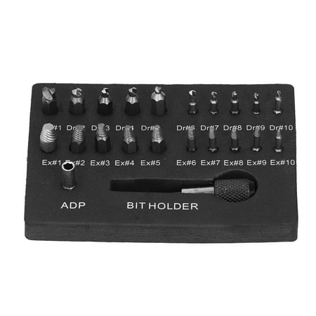 Broken Remover Tool Easy Out Drill Damaged Screw Extractor All Purpose 22Pcs With Conversion Rod For Studs For Fittings 60mm Black Knurled Rod
Broken Remover Tool Easy Out Drill Damaged Screw Extractor All Purpose 22Pcs With Conversion Rod For Studs For Fittings 60mm Black Knurled Rod