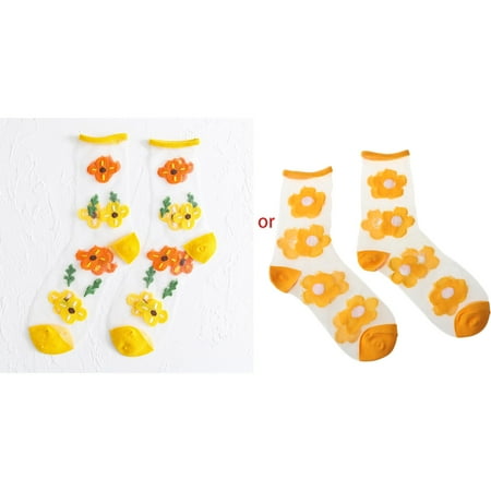 Korean Harajuku Women Crystal Fiber Ankle Socks Sweet Bright Candy Colored Daisy Floral Embroidery Transparent Hosiery
Korean Harajuku Women Crystal Fiber Ankle Socks Sweet Bright Candy Colored Daisy Floral Embroidery Transparent Hosiery