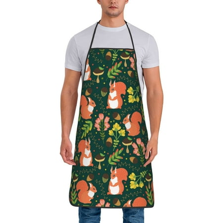 Chef Aprons for Men and Women - Painted Cute Squirrel Flower Oil-Resistant Bib Aprons for Cooking Waterproof BBQ Grilling Kitchen Aprons Gifts for Women and Men
Chef Aprons for Men and Women - Painted Cute Squirrel Flower Oil-Resistant Bib Aprons for Cooking Waterproof BBQ Grilling Kitchen Aprons Gifts for Women and Men