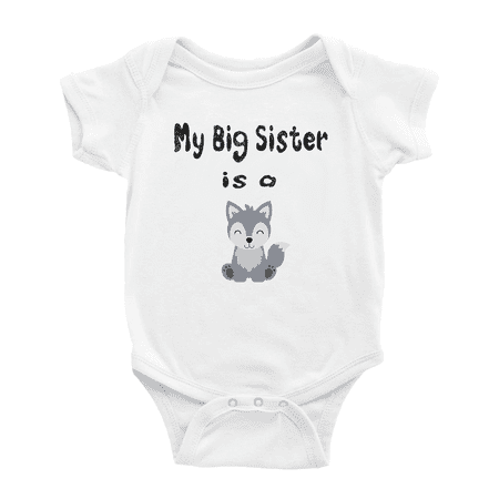 My Big Sister Is A Wolf Cute Baby Clothing Boy Girl