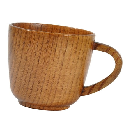 Simple Solid Wood Cup with Handle 5oz Mug Gift