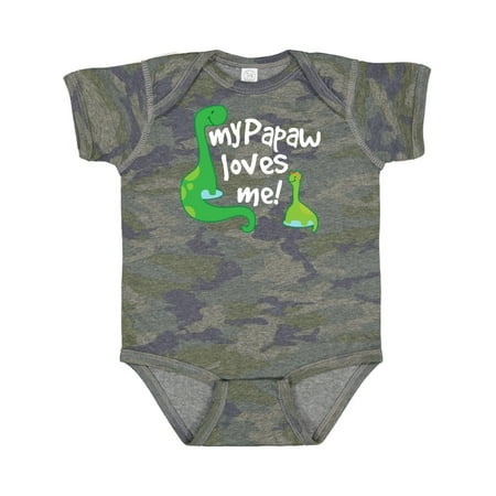 Inktastic My Papaw Grandpa Loves Me Dinosaur Gift Baby Boy Bodysuit