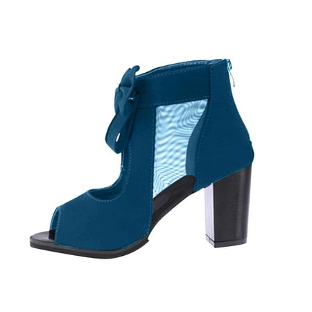 jsaierl New Fashion Sandals Boots Hollow Bow Ladies Sandals Back Zipper Fish Mouth Ladies Shoes