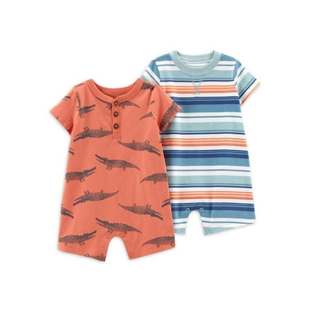 Carter s Child of Mine Baby Boy Romper Bodysuit Two-Pack Sizes 0-24M