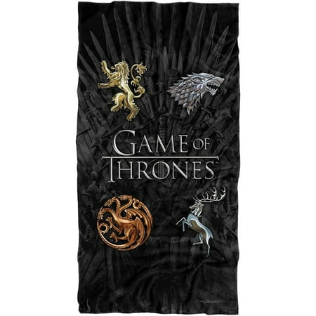 WBTAYB Game of Thrones Chrome House Sigils Beach Towel 30 X 60