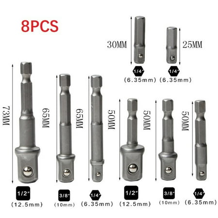 Drill Socket Adapter 1/4in Hex Shank Extension bar For Impact Driver 1/2 3/8 1/4
Drill Socket Adapter 1/4in Hex Shank Extension bar For Impact Driver 1/2 3/8 1/4