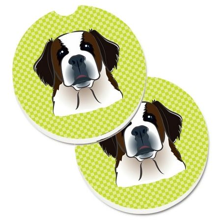 Carolines Treasures BB1308CARC Checkerboard Lime Green Saint Bernard Set of 2 Cup Holder Car Coasters Large
Carolines Treasures BB1308CARC Checkerboard Lime Green Saint Bernard Set of 2 Cup Holder Car Coasters Large