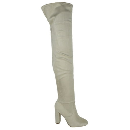 Delicious Women Over Knee Thigh High Boots Side Zipper Chunky Thick Heels Pointed-Toe KENNICE-H Beige Wheat Ice 6
Delicious Women Over Knee Thigh High Boots Side Zipper Chunky Thick Heels Pointed-Toe KENNICE-H Beige Wheat Ice 6