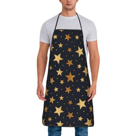 Adjustable Bib Apron - gold glitter star Waterdrop Resistant Cooking Apron Kitchen Aprons for Men Women
Adjustable Bib Apron - gold glitter star Waterdrop Resistant Cooking Apron Kitchen Aprons for Men Women