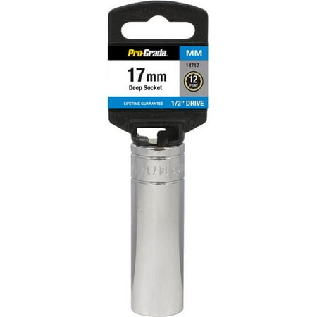 Pro-Grade 14717 0.5 in. Drive x 17 mm 12 Point Deep Socket