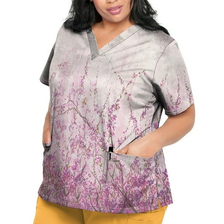 Sksloeg Womens Scrub Tops Vintage Flower Printed Top Comfortable Easy Workwear V-Neck Short Sleeve Scrub Top with Pockets Pink S
Sksloeg Womens Scrub Tops Vintage Flower Printed Top Comfortable Easy Workwear V-Neck Short Sleeve Scrub Top with Pockets Pink S