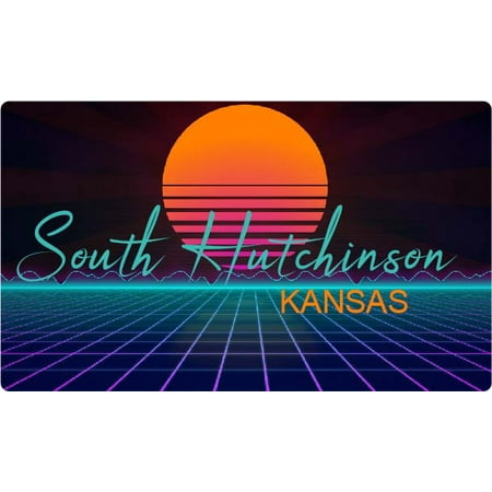 South Hutchinson Kansas 4 X 2.25-Inch Fridge Magnet Retro Neon Design