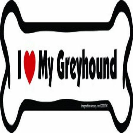 Imagine This Bone Car Magnet I Love My Greyhound 2-Inch by 7-Inch