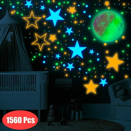 Gerich 1 Set Glow in The Dark Stars and Moon for Ceiling 3 Colors Star Kids Wall Set
Gerich 1 Set Glow in The Dark Stars and Moon for Ceiling 3 Colors Star Kids Wall Set