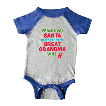 Inktastic Christmas Whatever Santa Doesn t Bring Me Great Grandma Will Gift Baby Boy or Baby Girl Bodysuit
Inktastic Christmas Whatever Santa Doesn t Bring Me Great Grandma Will Gift Baby Boy or Baby Girl Bodysuit
