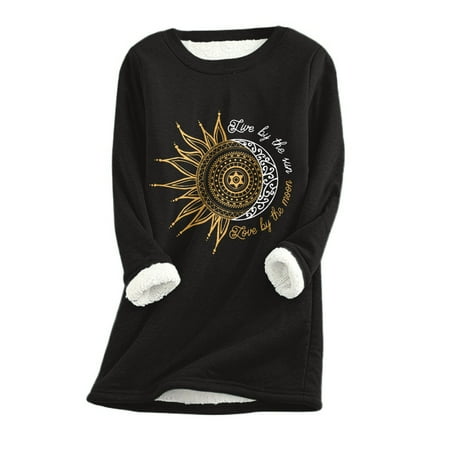 JDEFEG Designer Sweatshirts Women Casual Print Shirt Thick Fleece Sweatshirt Winter Round Neck Warm Soft Fashion Underwear Top Pajamas Woman Polyester Black Xl
JDEFEG Designer Sweatshirts Women Casual Print Shirt Thick Fleece Sweatshirt Winter Round Neck Warm Soft Fashion Underwear Top Pajamas Woman Polyester Black Xl