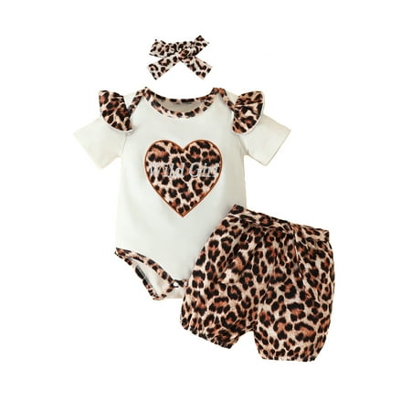 AMILIEe Newborn Baby Girls Outfit Set Short Sleeve Leopard Bodysuit and Shorts 3-piece Clothes Set
AMILIEe Newborn Baby Girls Outfit Set Short Sleeve Leopard Bodysuit and Shorts 3-piece Clothes Set