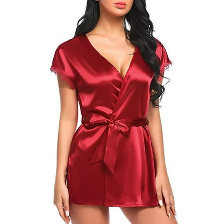 Avamo Ladies Chemise Deep V Neck Lingerie Robe Nightgown Mini Sleepwear Teddy Club Babydoll Wine Red L
Avamo Ladies Chemise Deep V Neck Lingerie Robe Nightgown Mini Sleepwear Teddy Club Babydoll Wine Red L