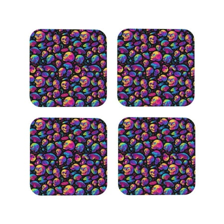 Tideii Skull rainbow star mushroom for Leather Coasters 4 Pieces Anti-fouling and Anti-scalding Decorative Coasters Suitable for Restaurants Kitchens Coffee Shops-Square
Tideii Skull rainbow star mushroom for Leather Coasters 4 Pieces Anti-fouling and Anti-scalding Decorative Coasters Suitable for Restaurants Kitchens Coffee Shops-Square