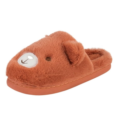 

iOPQO Women s slipper Women Cartoon Slip-On Furry Plush Flat Home Winter Open Toe Keep Warm Slippers Shoes Warm Home Baotou Cartoon Orange 39