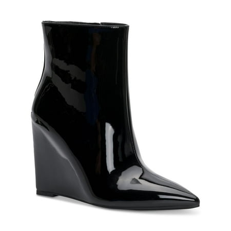 INC Womens Black Comfort Hidden Heel Azah Pointed Toe Wedge Zip-Up Booties 7 M