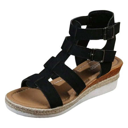 Gzea Women s Dress Sandals Women s Wedge Sandals Roman Style Casual Wedge Sandals High Heels Summer Sandals Black 39
Gzea Women s Dress Sandals Women s Wedge Sandals Roman Style Casual Wedge Sandals High Heels Summer Sandals Black 39