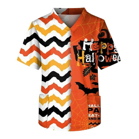 Umitay Body Scrubs Men s Short Sleeve V Neck Halloween Print Chest Pocket Carer Top
Umitay Body Scrubs Men s Short Sleeve V Neck Halloween Print Chest Pocket Carer Top