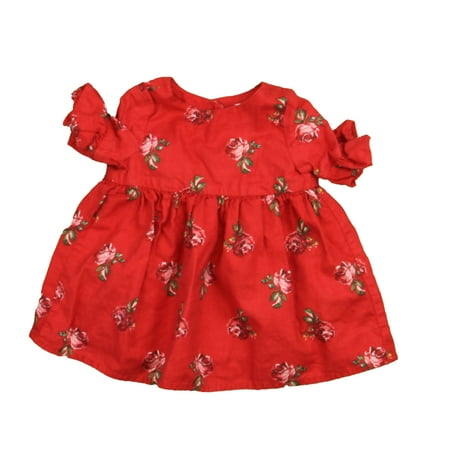 Pre-owned Gap Girls Pink Floral Dress size: 3-6 Months