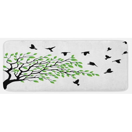 Birds Kitchen Mat Spring Tree Silhouette of Flyind Animal Wind Liberty Peace Design Living Plush Decorative Kitchen Mat with Non Slip Backing 47 X 19 Green Black White by Ambesonne
Birds Kitchen Mat Spring Tree Silhouette of Flyind Animal Wind Liberty Peace Design Living Plush Decorative Kitchen Mat with Non Slip Backing 47 X 19 Green Black White by Ambesonne