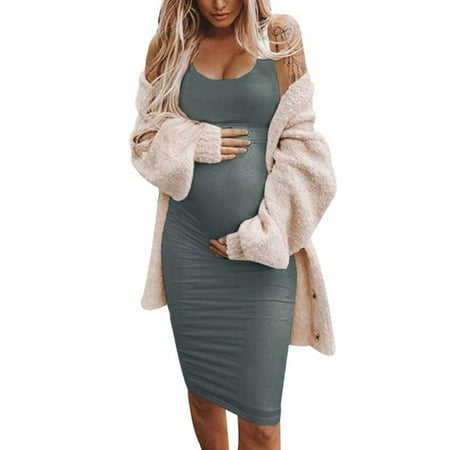 Verycand Women Solid Color Pregnant Bodycon Sleeveless Slim Maternity Slip Dress
Verycand Women Solid Color Pregnant Bodycon Sleeveless Slim Maternity Slip Dress